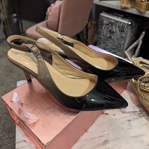 Patent Leather Sling Back kitten Heel